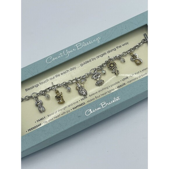 Count Your Blessings Angel Charm Bracelet New - Picture 2 of 5